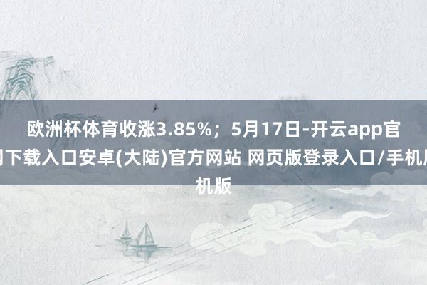 欧洲杯体育收涨3.85%；5月17日-开云app官网下载入口安卓(大陆)官方网站 网页版登录入口/手机版