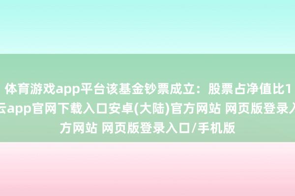 体育游戏app平台该基金钞票成立：股票占净值比15.93%-开云app官网下载入口安卓(大陆)官方网站 网页版登录入口/手机版